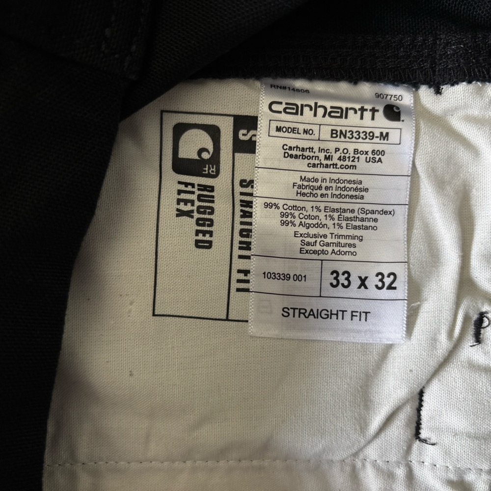 Carhartt Rugged Flex Straight Fit Carpenter Pants – Black, Size 32x32 - Picture 6 of 9